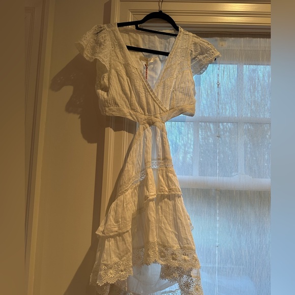 LoveShackFancy White Audrina Cut-Out Minidress - Picture 4 of 4